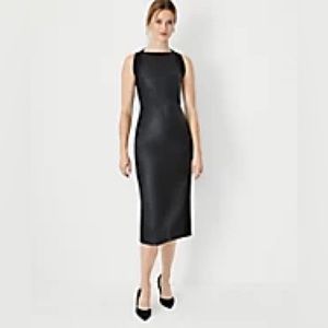 NWT! Beautiful Ann Taylor Vegan Leather Midi Dress